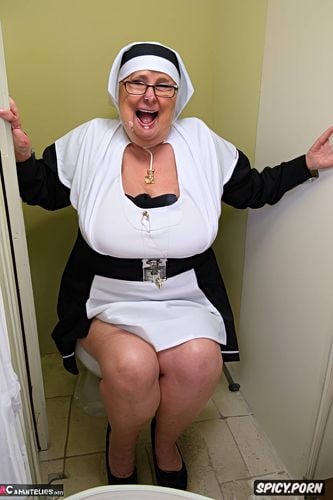 ssbbw, true colors, nun outfit, pale wrinkled skin, old senior grandmothers