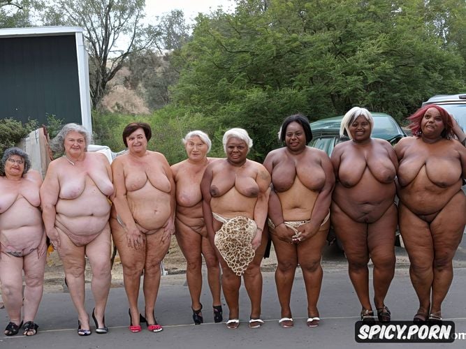 elderly african dark skinned grannies, up on the stage amateur ghetto thots