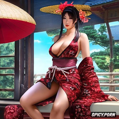 thick, japanese, yakuta, posing, big boobs, kimono, naughty