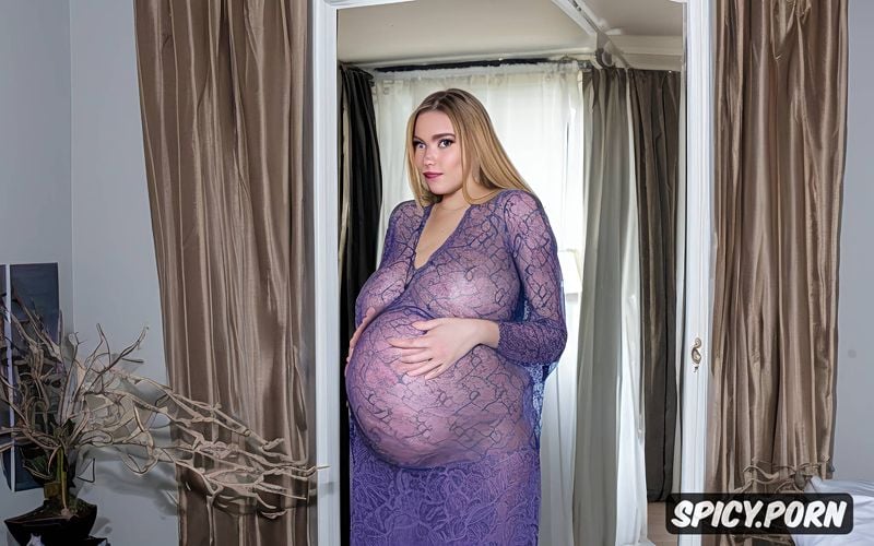 looking at viewer, ukrainian supermodel, 20 yo, selfie, very huge pregnant belly