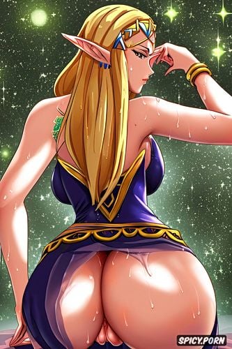 tight thong, small perky tits tight wet pussy, sweating, hyrule