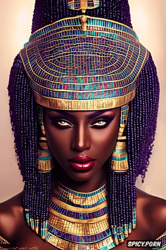 k shot on canon dslr, ultra detailed, masterpiece, fantasy femal pharaoh ancient egypt egyptian pyramids pharoah crown royal robes dark skin full lips full body shot