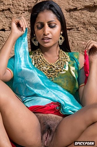 shifted clothes, intricate hair, partly shaved pussy no bra beautiful face gorgeous face cutie gujarati villager two tits only wide hips petite brunette good pussy view absolutely flat chest