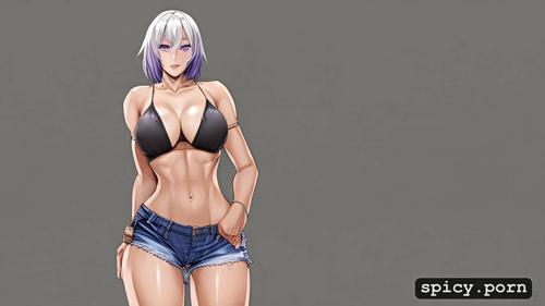 detailed, style artificy, purple eyes, pretty naked female, full body