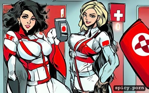 red cross, medical, recue, ambulance, woman, paramedic
