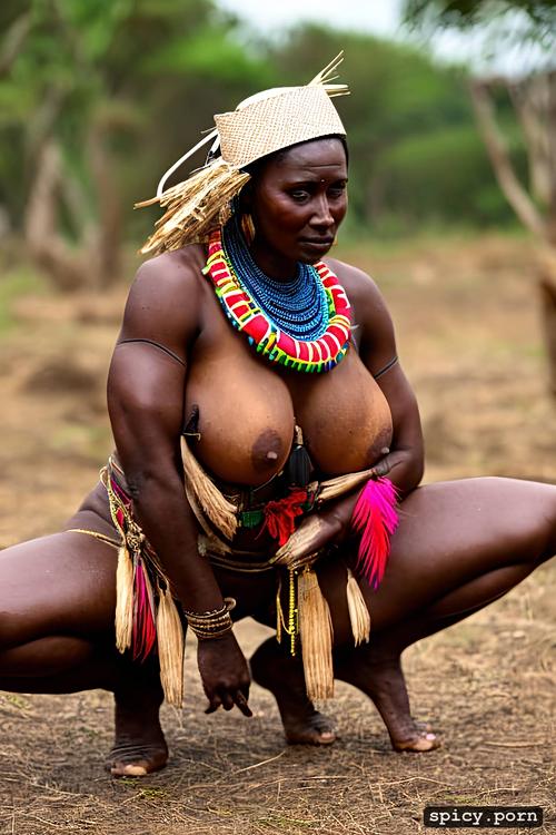 african tribe, nude muscular bbw milf with huge boobs and erect nipples