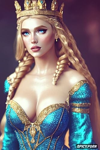 blue eyes, diadem, flowing royal gown, masterpiece, dragon age