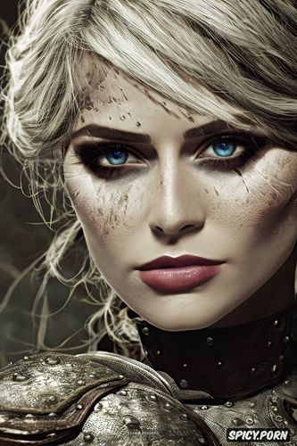 ciri the witcher wearing armor beautiful face young, masterpiece