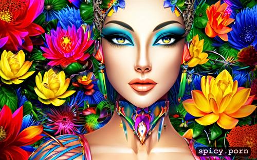 ultra detailed, highres, triadic color, lotus flower, 4k, byjustpixels