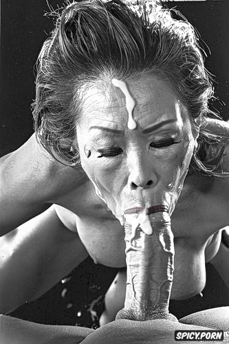 cum on face, full deepthroat1 5, very messy face, japanese gilf 55 years old