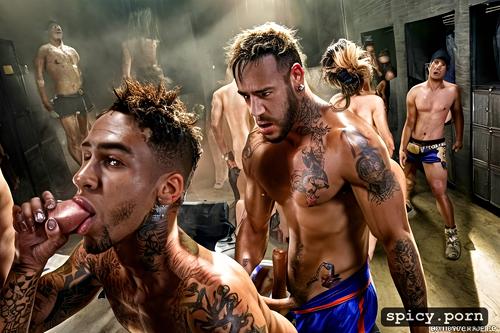 neymar, blowjob, locker room, naked, cum face, slave