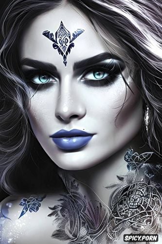 high resolution, ultra detailed, ultra realistic, yennefer of vengerberg the witcher beautiful face young tattoos masterpiece