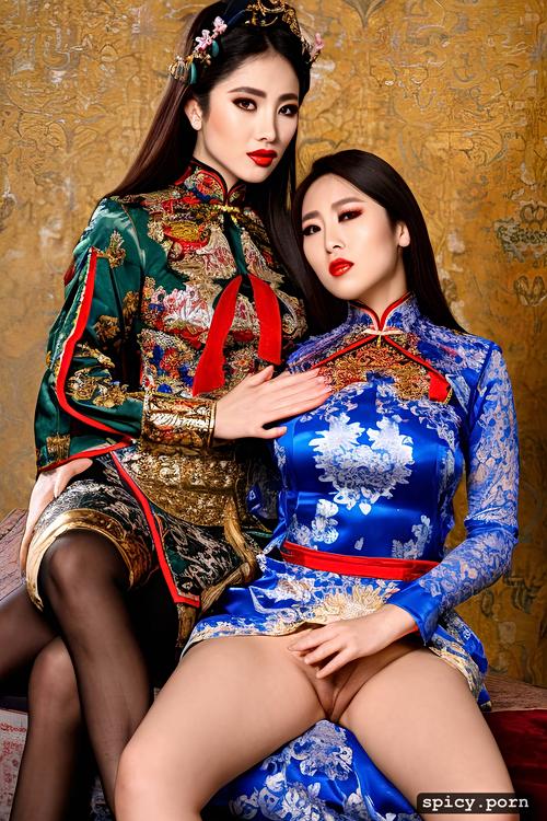 masterpiece, hi res, detailed faces, fucking, chinese imperial concubines fucking general
