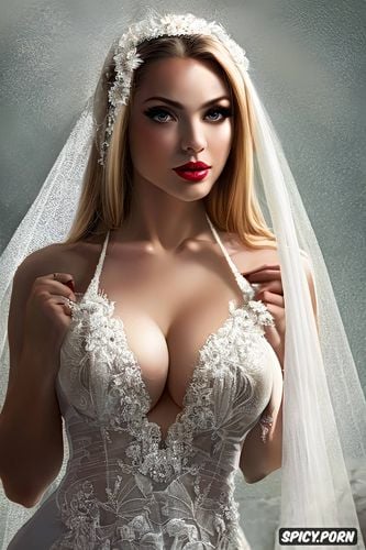 seductive, undressing transparent lance wedding dress white