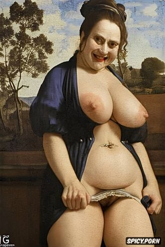 victorian style, an evil grin, veins on the chest, upskirt nude pussy