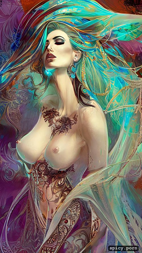 female ghost, carne griffiths, highly detailed, breathtaking beauty