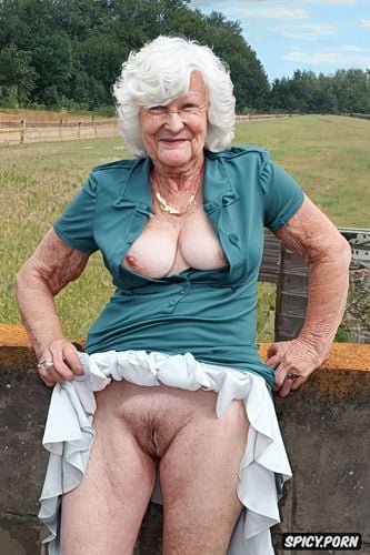 very fat granny, upskirt very realistyc nude pussy, the very old fat grandmother skirt has nude pussy under her skirt