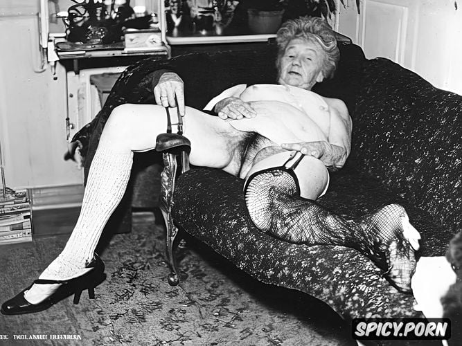 granny, exposing huge gaping vagina, 89 year old, wrinkled, socks
