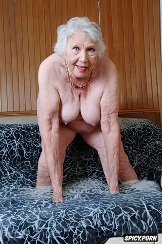 8k, 80 year old lady, very short in stature, with round tits