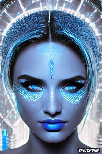 topless, cortana halo combat evolved beautiful face digital blue