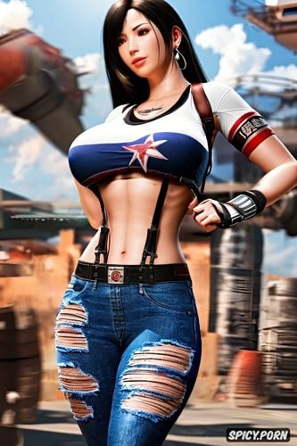 masterpiece, tifa lockhart final fantasy vii remake small natural boobs