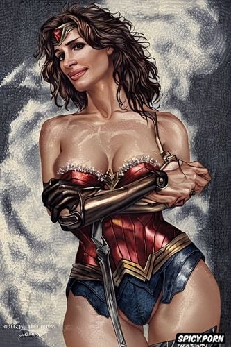 long torso, gorgeous symmetrical face, wonderwoman, long neck