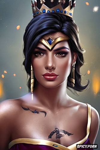 ultra detailed, pharah overwatch slutty greek goddess flowing greek robes crown tattoos beautiful face portrait masterpiece