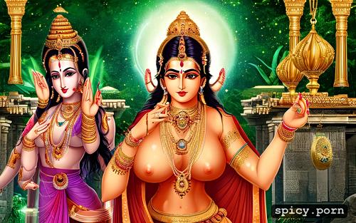 4 hands like goddess, lipstick, devi, hindu goddess, nude, ultra hd