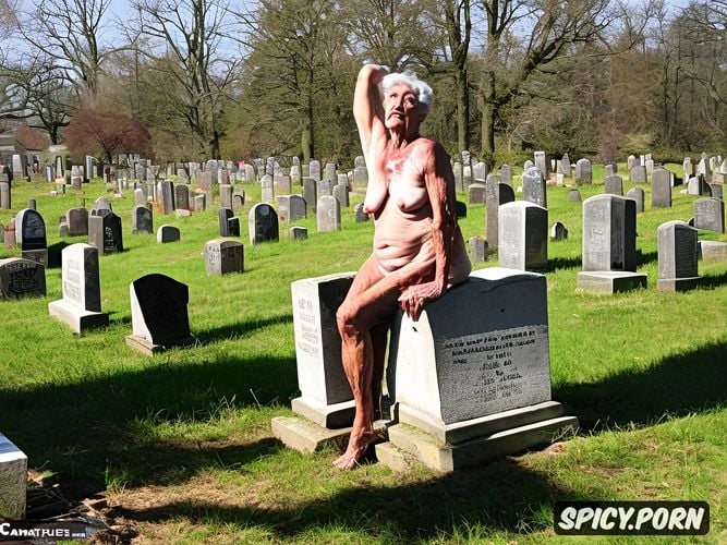 scrawny, sitting on gravestone, showing armpits, hairy armpits