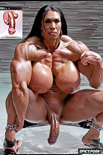 bodybuilder, massive boobs, breast expansion, wet, fucking futanari