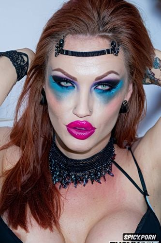 goth, meth whore, heavy makeup