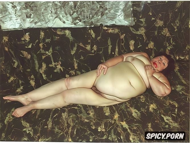 lucian freud style painting of nude elderly obese woman