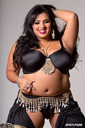 smiling, gorgeous voluptuous belly dancer, huge natural boobs