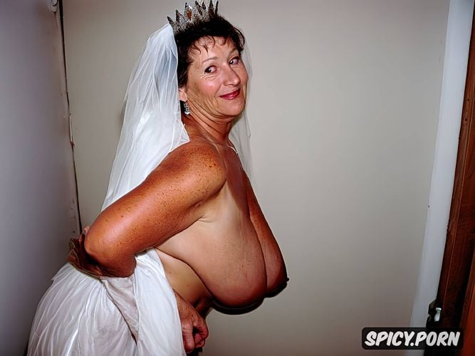 large saggy breasts1 5, voyeur, hairy vagina, wearing wedding dress