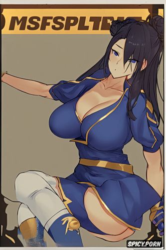 brunette, navy blue dress, asian brunette female fighter, long dark blue silk dress