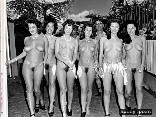 nude french polynesian women in public, leg gap, sperm puddles vintage 1956