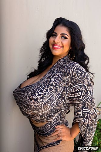 large hanging breasts, beautiful yemeni supermodel, very long black wavy hair