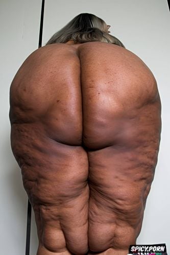 hyperrealistic, entirely naked, best quality, oiled body, huge massive fat ass