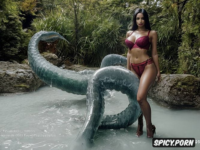 aroused by tentacle contact, long legs, filipino woman vs giant thick sex tentacle