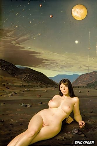 caballus, lunar landscape, fat thighs, low angle shot, space age