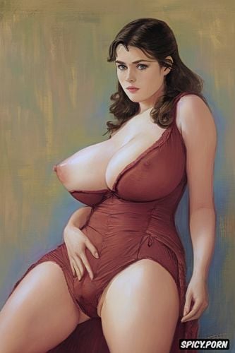 shemale, strabismus, flat chested, small delicate breasts, john singer sargeant oil painting