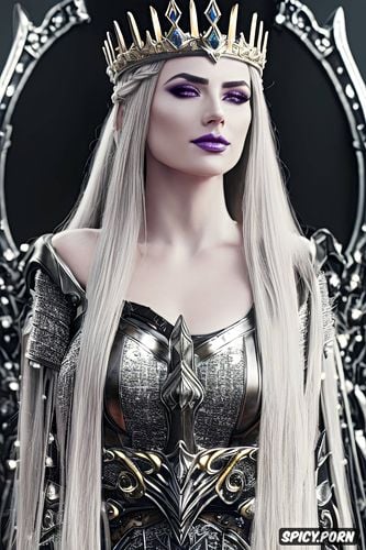 female knight, long silver blonde hair in a braid, masterpiece