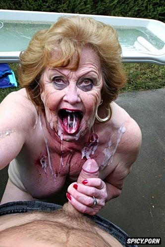 best quality, sperm in mouth, old zombie grandmother and old zombie aunt