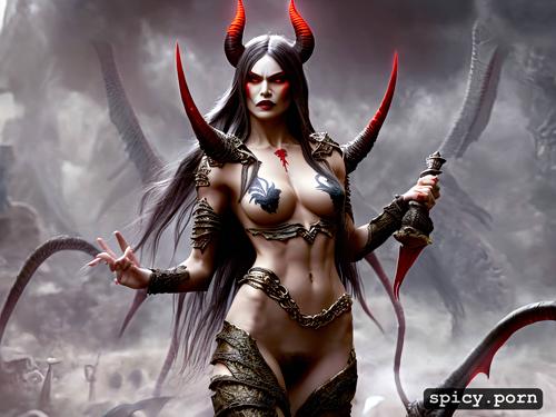 naked, gameplay, female demon, lilith, hell, fantasy, diablo