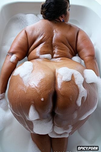 perfect face, naked, caucasian, bubble bath, pov, enormous saggy ass