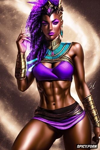 sombra overwatch female pharaoh ancient egypt pharoah crown royal robes beautiful face portrait muscles