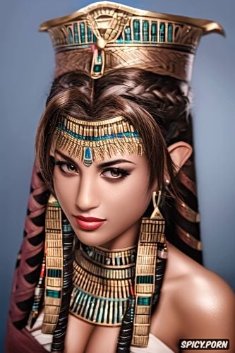 aerith gainsborough final fantasy vii remake female pharaoh ancient egypt pharoah crown beautiful face topless