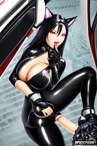 tiny tits, elegant, long hair, black hair, racing team kinky deepthroat race queen japan