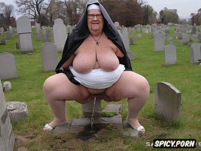 showing huge tits, nun dressed, spreading legs, k hq hdr uhd high resolution of a very old granny