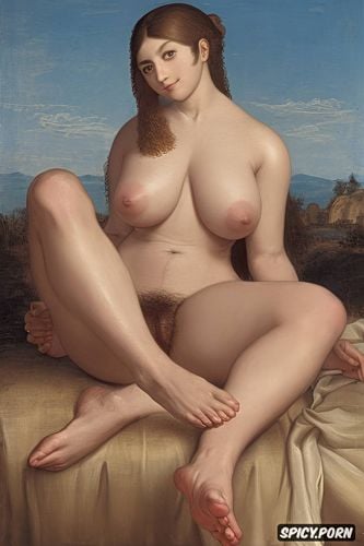 delacroix painting, big areolas, beautifully rendered fingers